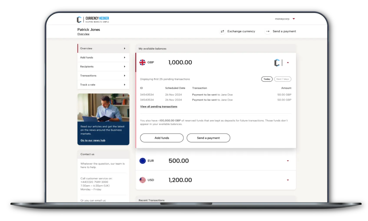 Currency Hedger global payments