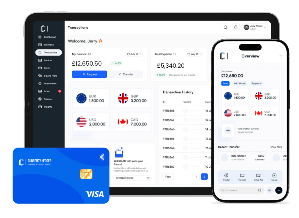 Currency Hedger international payments platform